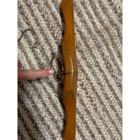 Vintage Wood Clothes Hangers Trouser Bar Skirt Suit Lot of 2 Setwell - Picture 9 of 10